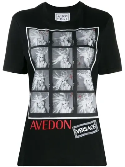 Versace Richard Avedon Test Print T-shirt In Black