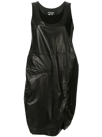 Pre-owned Junya Watanabe Two-layer Leather Dress In Black