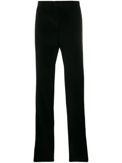 Les Hommes Corduroy Straight Leg Trousers In Black