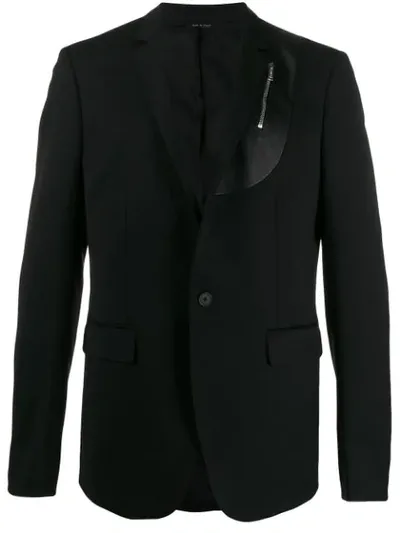 Les Hommes Zip Panel Blazer In Black