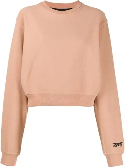 Victoria Beckham Rbk Vb Cropped Sweatshirt In Neutrals