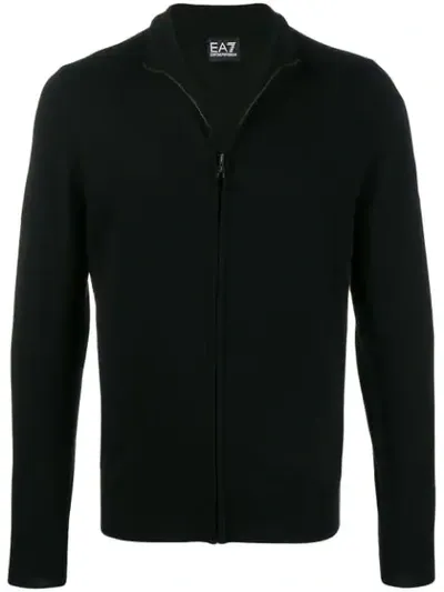 Ea7 Zip-up Jacket In Black