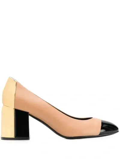 Casadei Colour Block Heeled Pumps In Brown