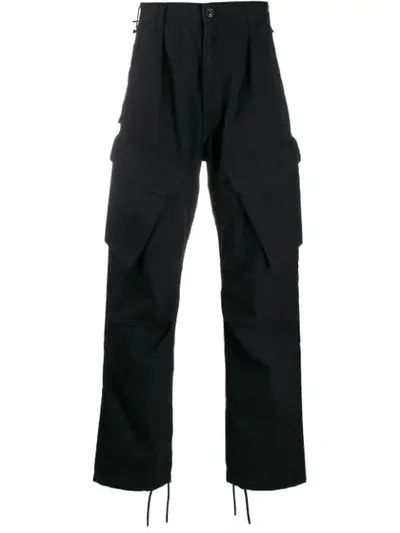 Neighborhood Front Flap Pocket Cargo Trousers In Black