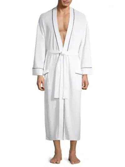 Saks Fifth Avenue Men's Waffle Knit Robe In White