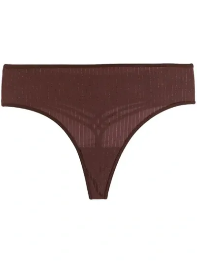 Marlies Dekkers Pinstriped 7 Cm Thong In Brown