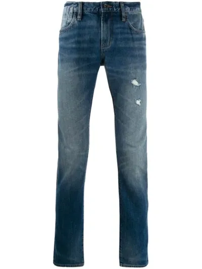 John Varvatos Distressed Jeans In Blue