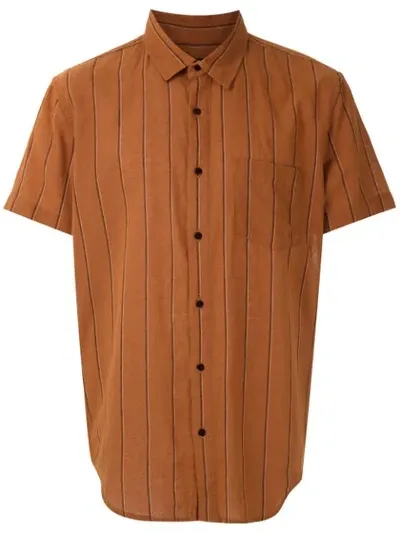 Osklen Striped Short Sleeved Shirt In Brown