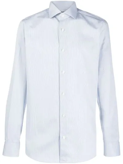 Z Zegna Striped Long-sleeve Shirt In White