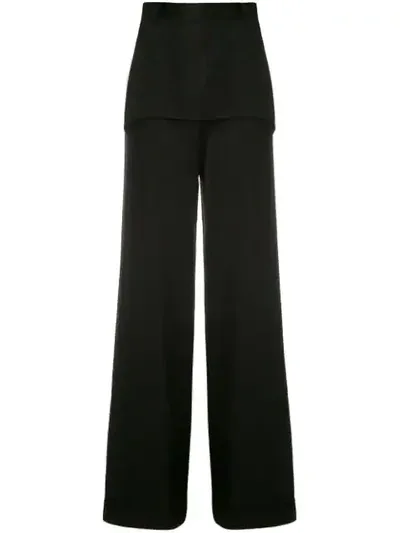 Reinaldo Lourenço Layered Wide Leg Trousers In Black