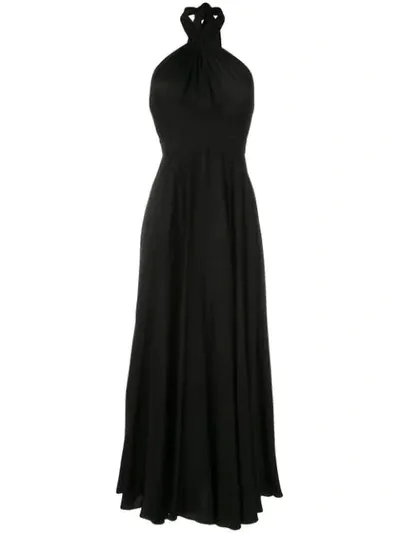 Reinaldo Lourenço Halterneck Midi Dress In Black