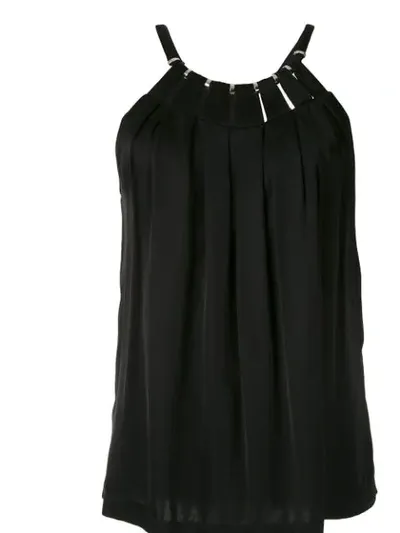 Reinaldo Lourenço Cut Out Embellished Blouse In Black