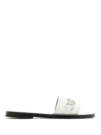 Reinaldo Lourenço Embellished Leather Slides In White