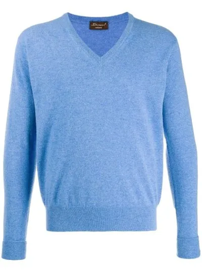 Doriani Cashmere Cashmere V-neck Pullover In Blue