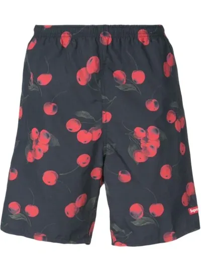 Supreme Cherry-print Shorts In Black