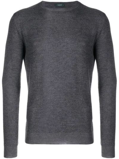 Zanone Crew Neck Jumper In Green