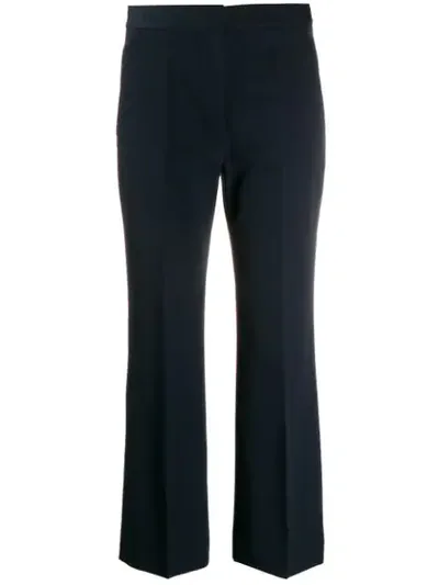 Stella Mccartney Cropped Flared Tailored Trousers In Blue