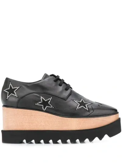 Stella Mccartney Elyse Star Motif Platform Brogue In Black