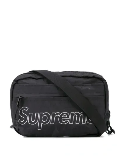 Supreme Logo Print Shoulder Bag In Black