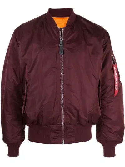 Warren Lotas Patch Bomber Jacket In Red