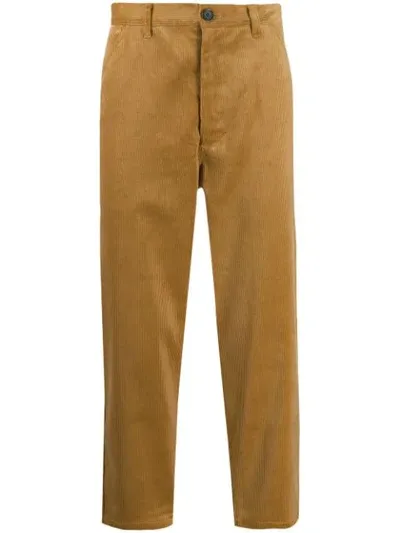 Comme Des Garçons Shirt Corduroy Cropped Trousers In Neutrals