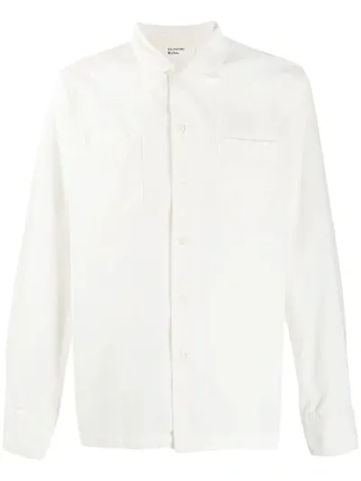 Universal Works Ribbed Long Sleeve Shirt In White