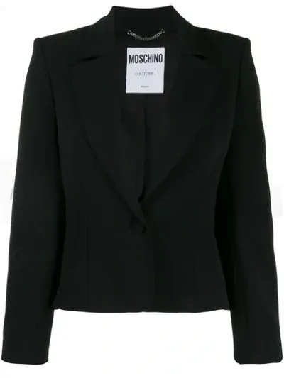 Moschino Cropped Blazer In Black