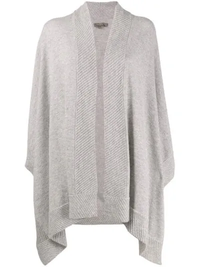 N•peal Cashmere Diagonal Ribbed Cape In Grey