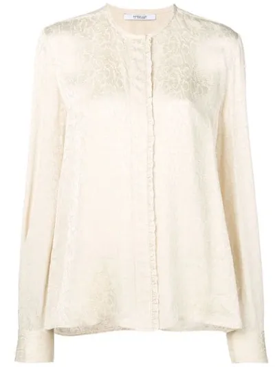 Derek Lam 10 Crosby Snake Satin Blouse In Neutrals