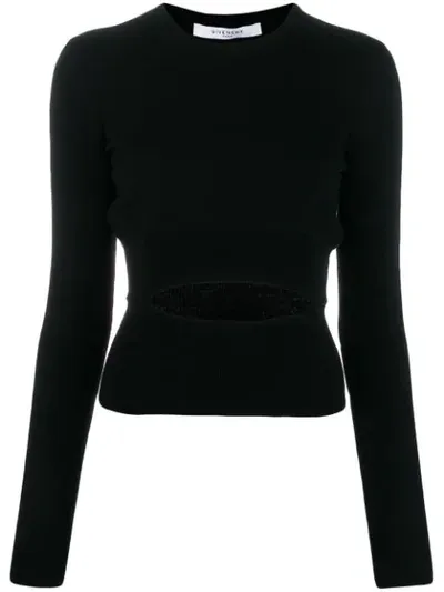 Givenchy Cut-out Detail Knitted Sweater In Black