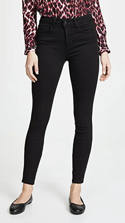 L Agence Margot High-rise Sateen Skinny Jeans In Black