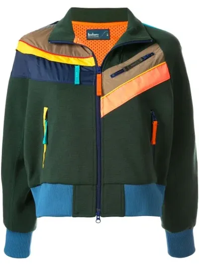 Kolor Colour Block Zip Detail Jacket In Green