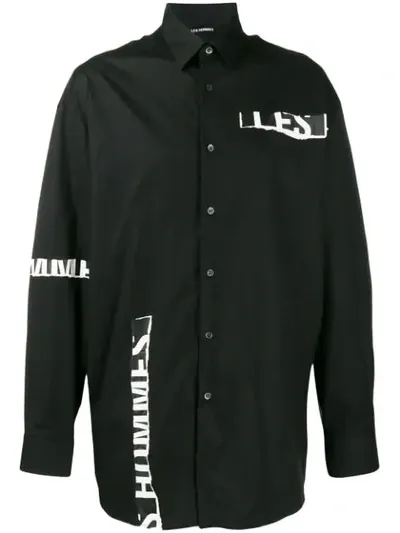 Les Hommes Logo Print Shirt In Black