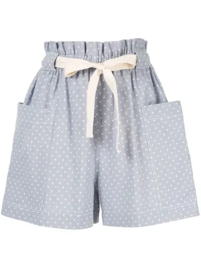 Karen Walker Polka Dot Print Shorts In Grey