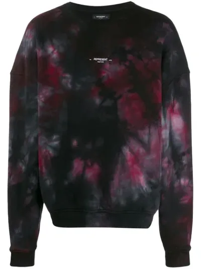 Represent Marble Dye Sweater In Red Marble