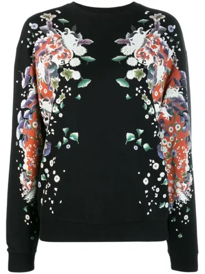 Givenchy Floral Print Sweatshirt In Black