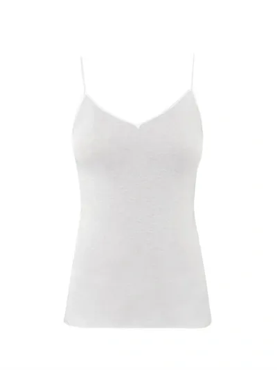 Hanro Sea Island Cotton Spaghetti Camisole In White