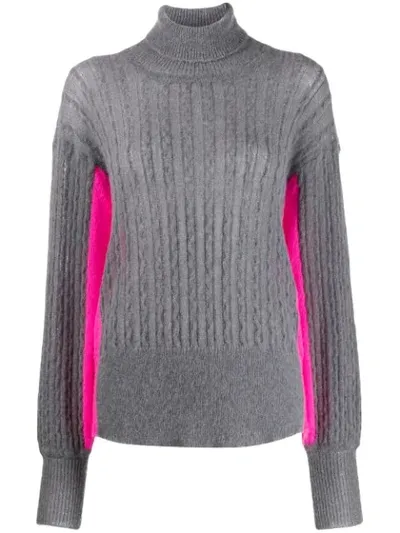 Maison Flaneur Pullover In Colour-block-optik In Grey