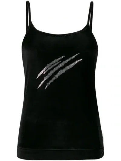 Plein Sport Embellished Detail Vest In Black