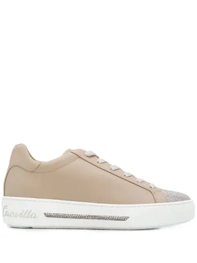 René Caovilla Embellished Toe Sneakers In Brown