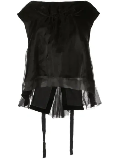 Shanshan Ruan Layered Trapeze Top In Black