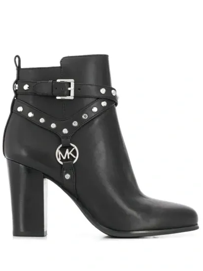 Michael Michael Kors Studded Ankle Boots In Black