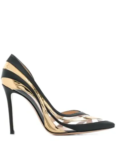 Gianvito Rossi Wavy Design Pump Shoes In Black