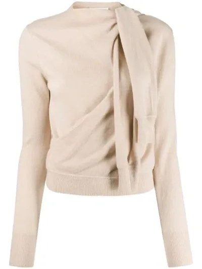 Chloé Tied Sleeve Detail Jumper In Neutrals