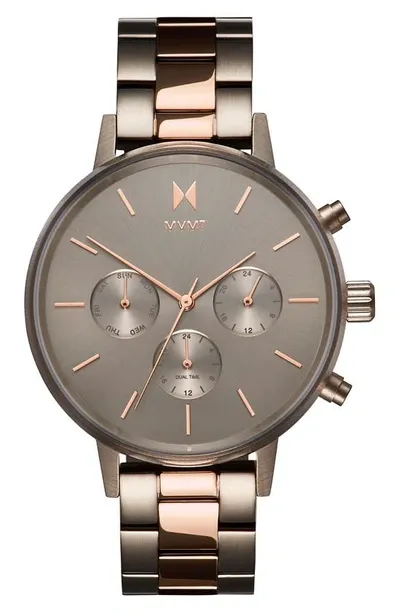 Mvmt Women's Nova Orion Titanium & Rose Gold-tone Stainless Steel Bracelet Watch 38mm In Silver