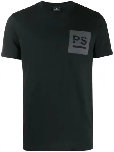 Ps By Paul Smith Square-logo Print T-shirt In Black