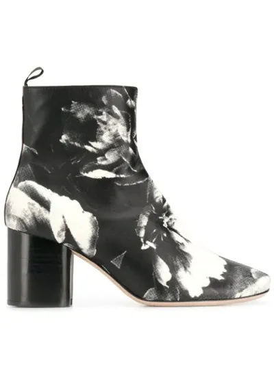 Paul Smith Printed Moss Ankle Boots In Black