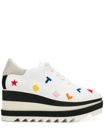 Stella Mccartney Elyse Embroidered Flatform Sneakers In Multicolor