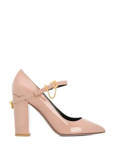 Valentino Garavani Powder Color Patent Leather Pumps In Pink