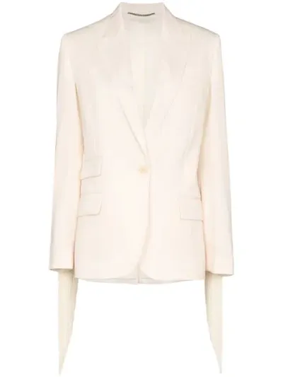 Stella Mccartney Fringe-trimmed Blazer In White